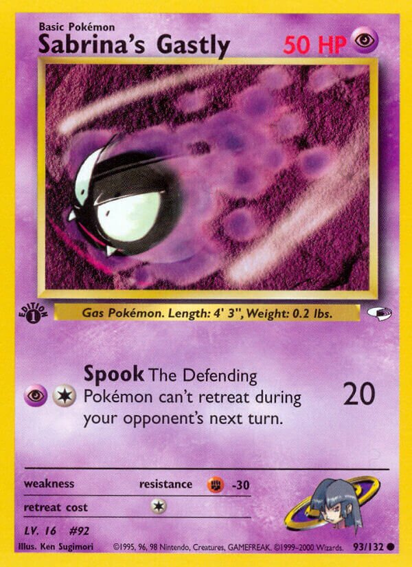 Sabrina's Gastly 093/132 — Gym Heroes (English Pokémon TCG card)