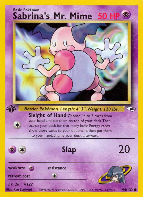 Sabrina's Mr. Mime 094/132 — Gym Heroes (English Pokémon TCG card)