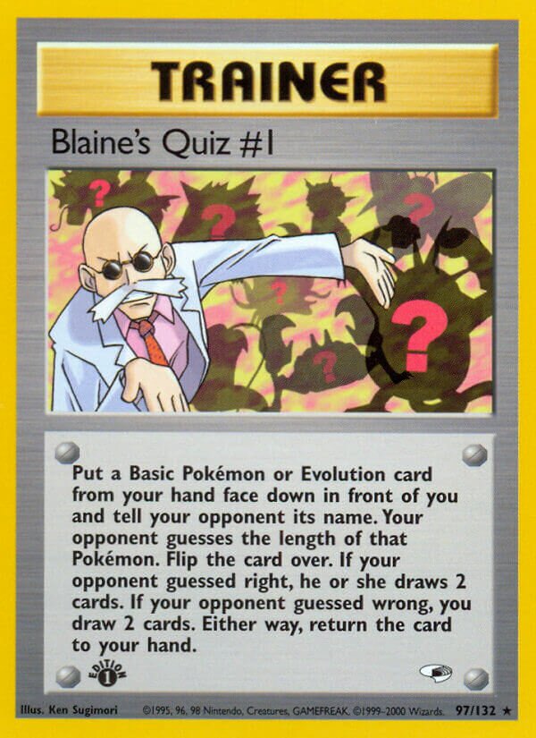 Blaine's Quiz #1 097/132 — Gym Heroes (English Pokémon TCG card)