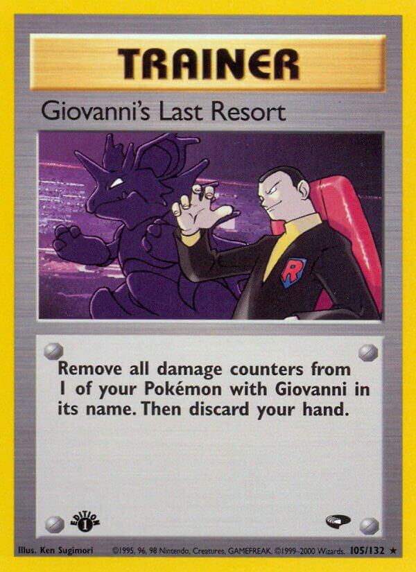 Giovanni's Last Resort 105/132 — Gym Challenge (English Pokémon TCG card)