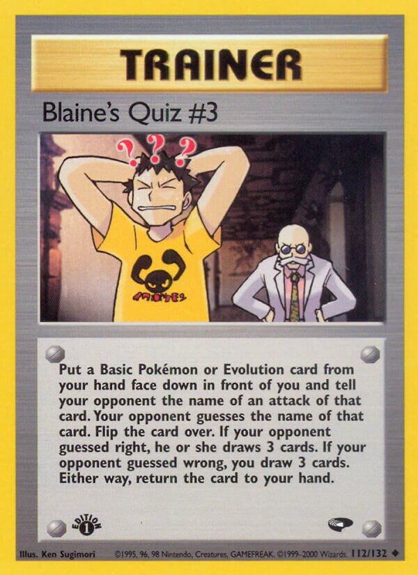 Blaine's Quiz #3 112/132 — Gym Challenge (English Pokémon TCG card)