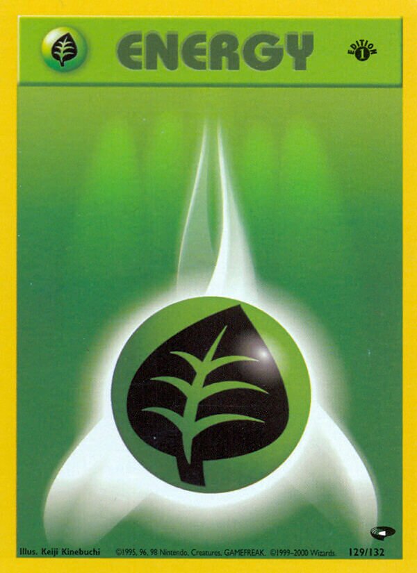 Grass Energy 129/132 — Gym Challenge (English Pokémon TCG card)