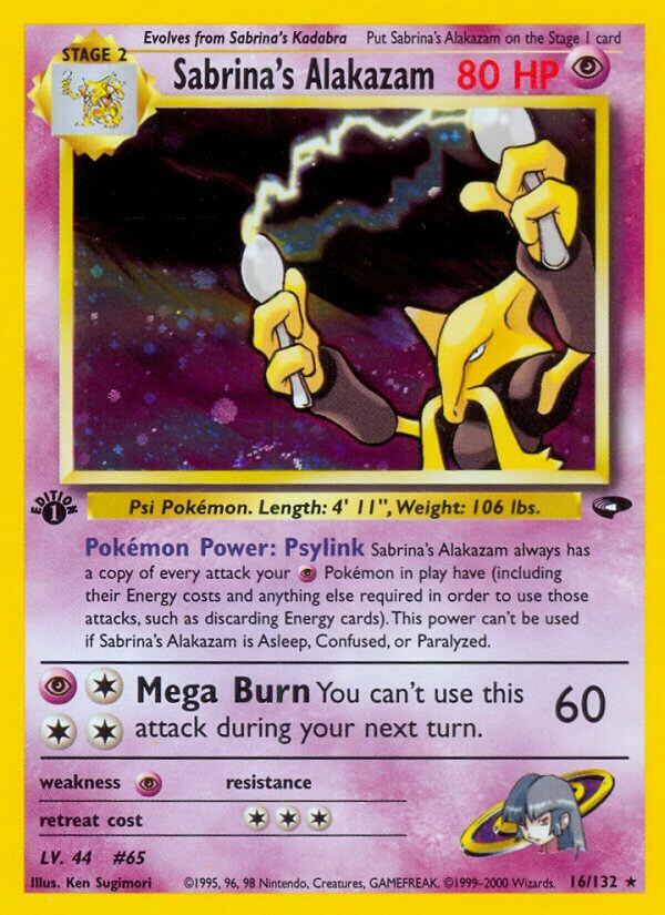 Sabrina's Alakazam 016/132 — Gym Challenge (English Pokémon TCG card)