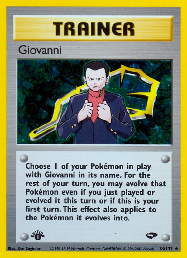 Giovanni 018/132 — Gym Challenge (English Pokémon TCG card)