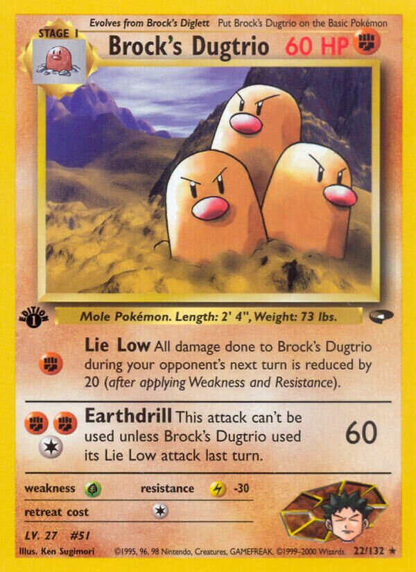 Brock's Dugtrio 022/132 — Gym Challenge (English Pokémon TCG card)