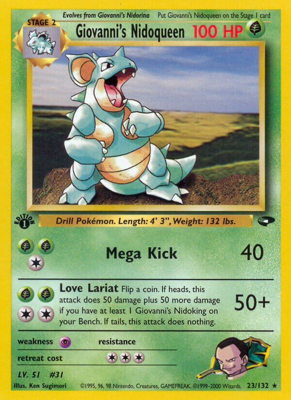 Giovanni's Nidoqueen 023/132 — Gym Challenge (English Pokémon TCG card)