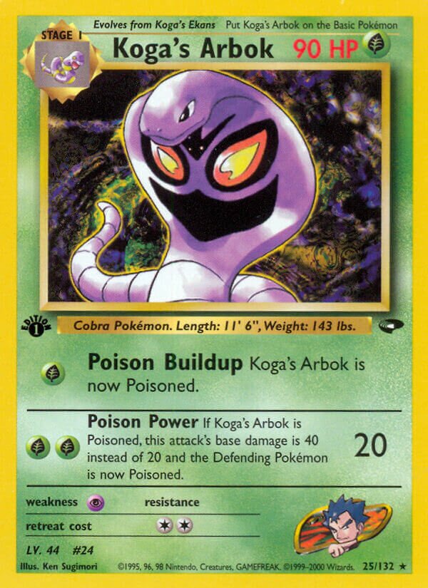 Koga's Arbok 025/132 — Gym Challenge (English Pokémon TCG card)