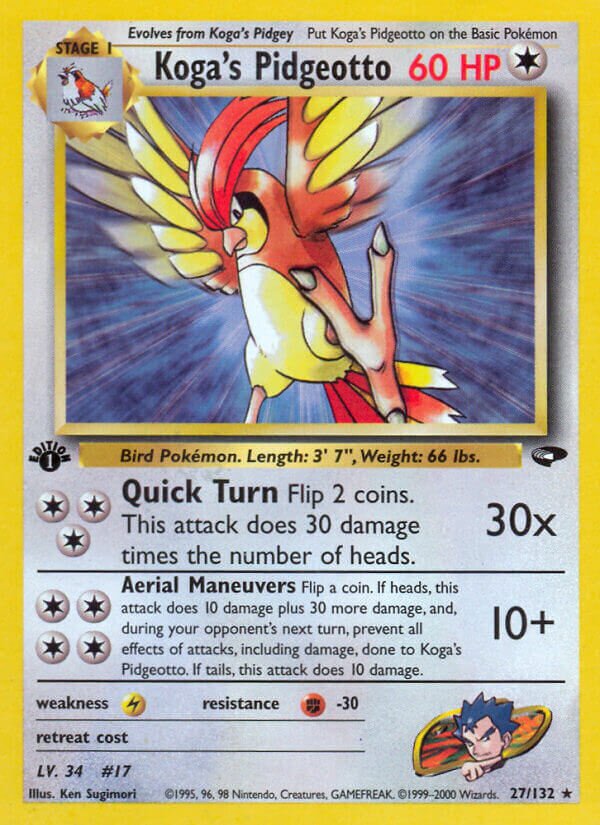 Koga's Pidgeotto 027/132 — Gym Challenge (English Pokémon TCG card)