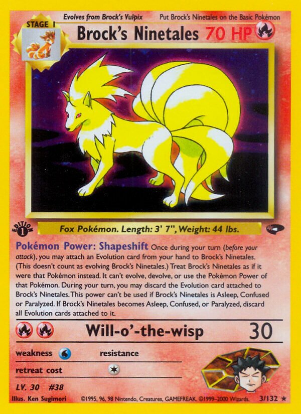 Brock's Ninetales 003/132 — Gym Challenge (English Pokémon TCG card)