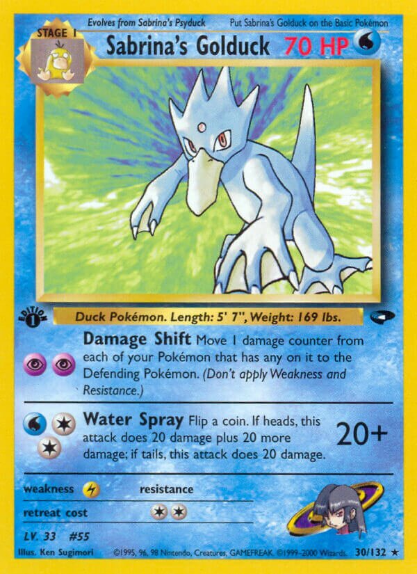 Sabrina's Golduck 030/132 — Gym Challenge (English Pokémon TCG card)