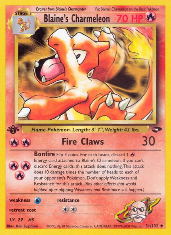 Blaine's Charmeleon 031/132 — Gym Challenge (English Pokémon TCG card)