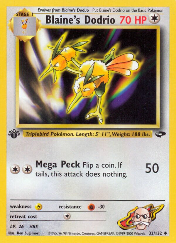 Blaine's Dodrio 032/132 — Gym Challenge (English Pokémon TCG card)