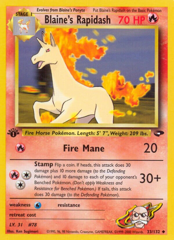 Blaine's Rapidash 033/132 — Gym Challenge (English Pokémon TCG card)