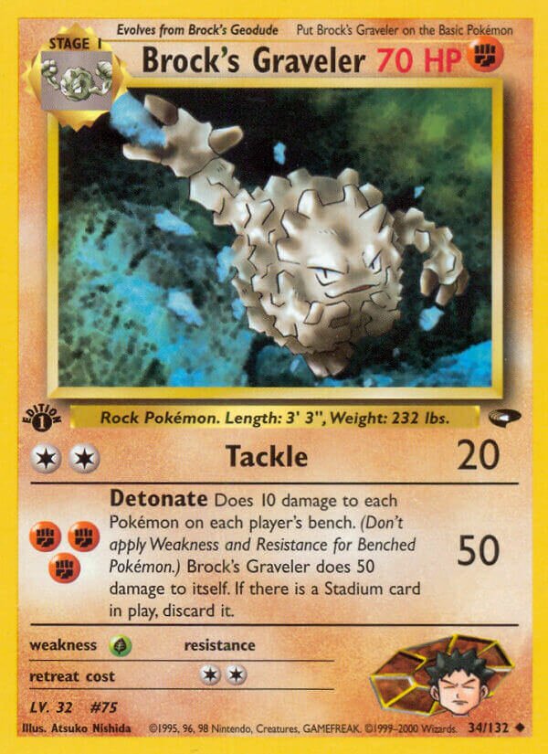 Brock's Graveler 034/132 — Gym Challenge (English Pokémon TCG card)