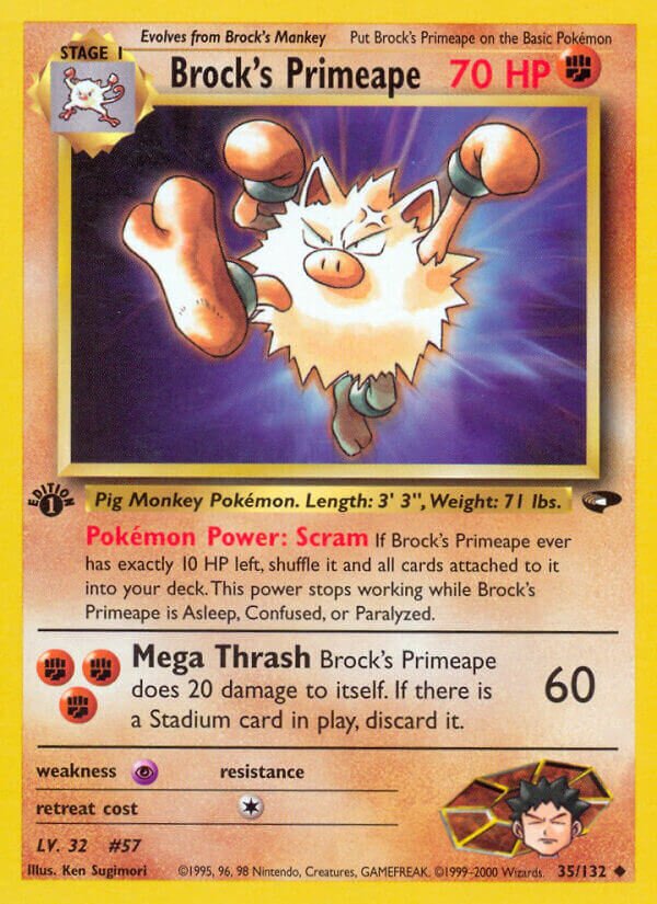 Brock's Primeape 035/132 — Gym Challenge (English Pokémon TCG card)