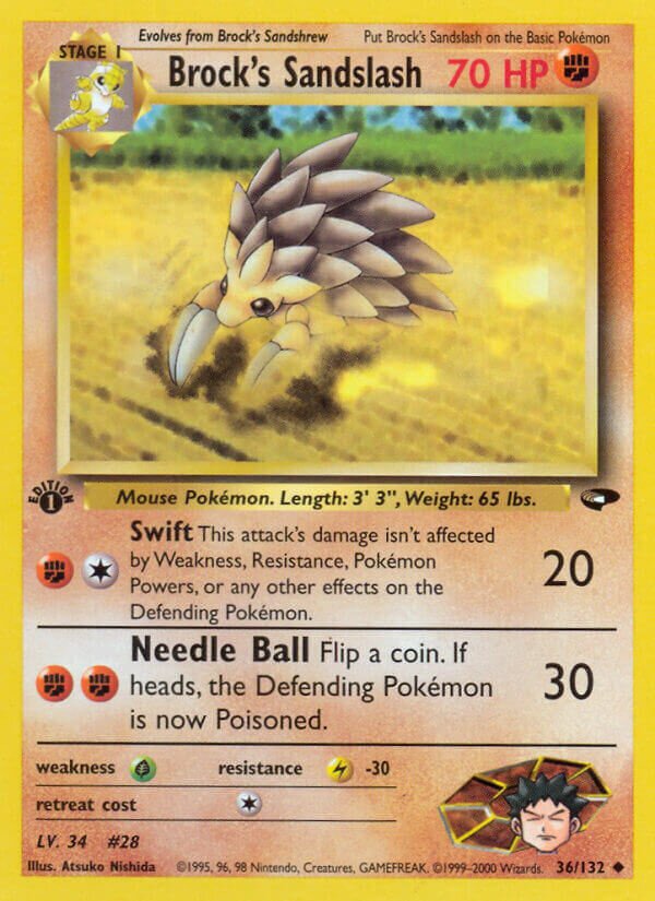 Brock's Sandslash 036/132 — Gym Challenge (English Pokémon TCG card)
