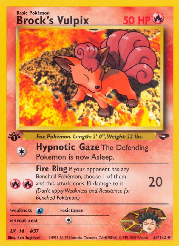 Brock's Vulpix 037/132 — Gym Challenge (English Pokémon TCG card)