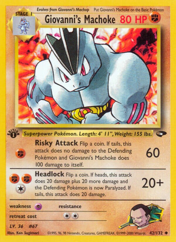 Giovanni's Machoke 042/132 — Gym Challenge (English Pokémon TCG card)
