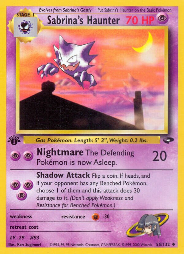 Sabrina's Haunter 055/132 — Gym Challenge (English Pokémon TCG card)