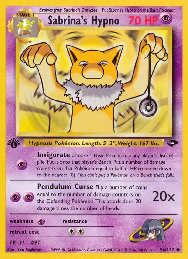 Sabrina's Hypno 056/132 — Gym Challenge (English Pokémon TCG card)