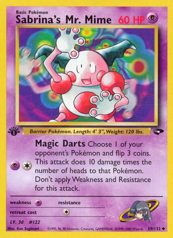 Sabrina's Mr. Mime 059/132 — Gym Challenge (English Pokémon TCG card)