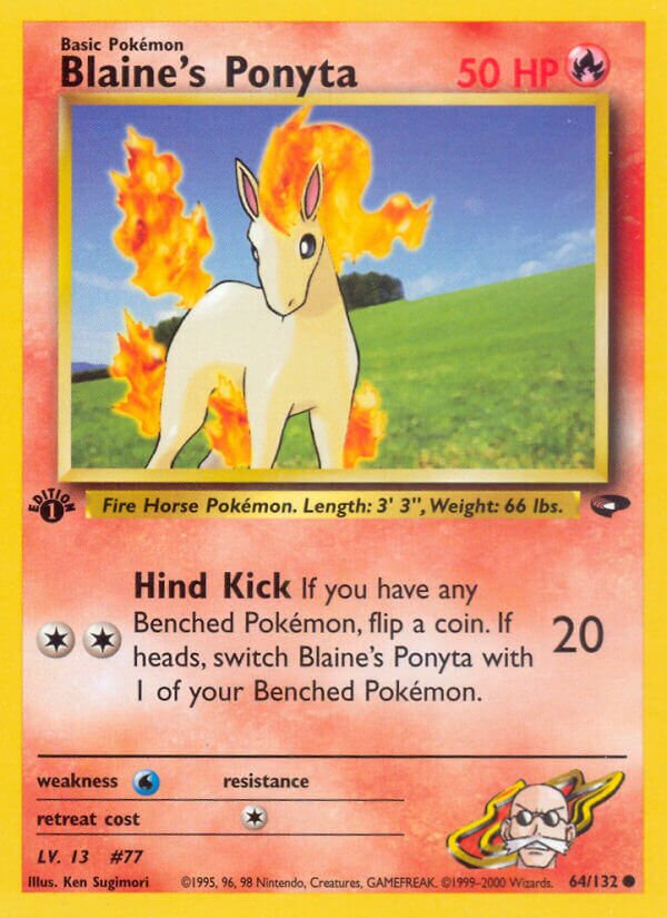 Blaine's Ponyta 064/132 — Gym Challenge (English Pokémon TCG card)