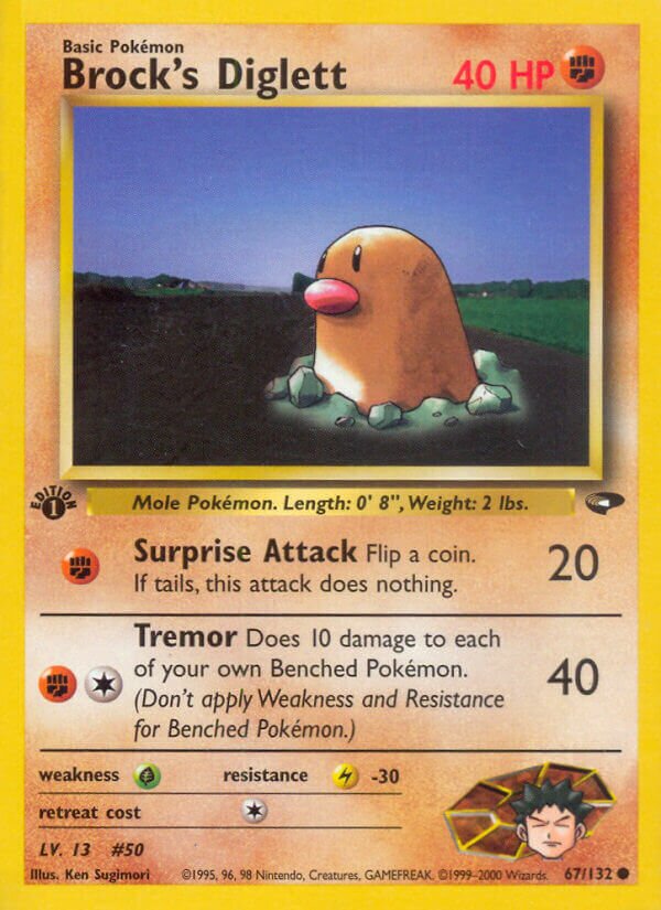 Brock's Diglett 067/132 — Gym Challenge (English Pokémon TCG card)