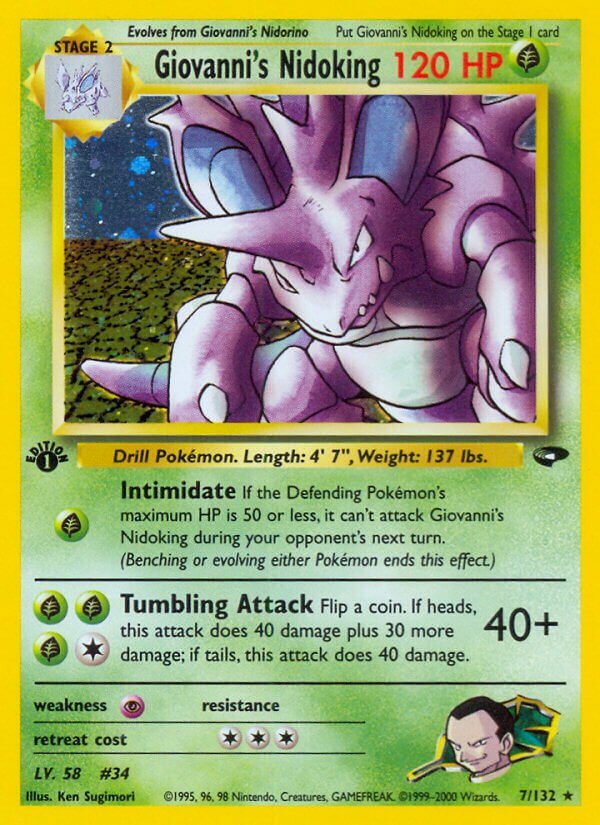 Giovanni's Nidoking 007/132 — Gym Challenge (English Pokémon TCG card)