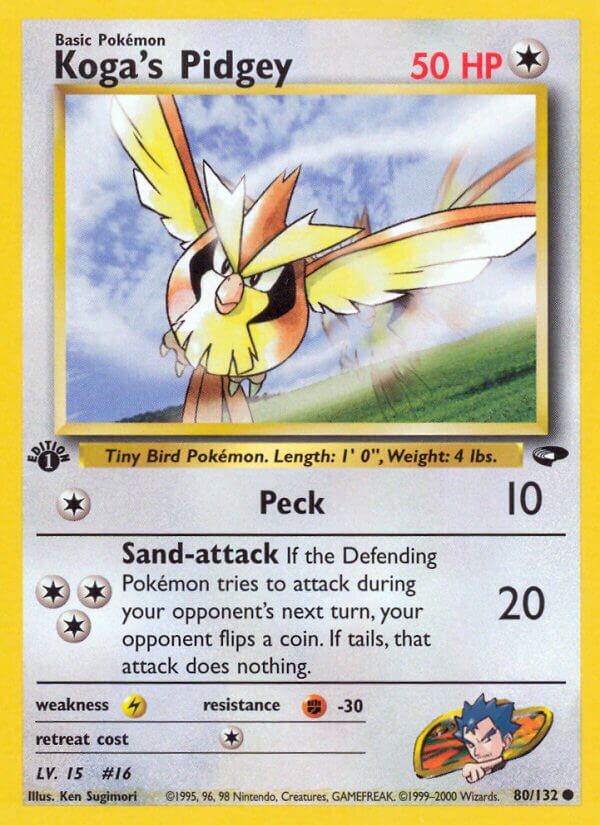 Koga's Pidgey 080/132 — Gym Challenge (English Pokémon TCG card)