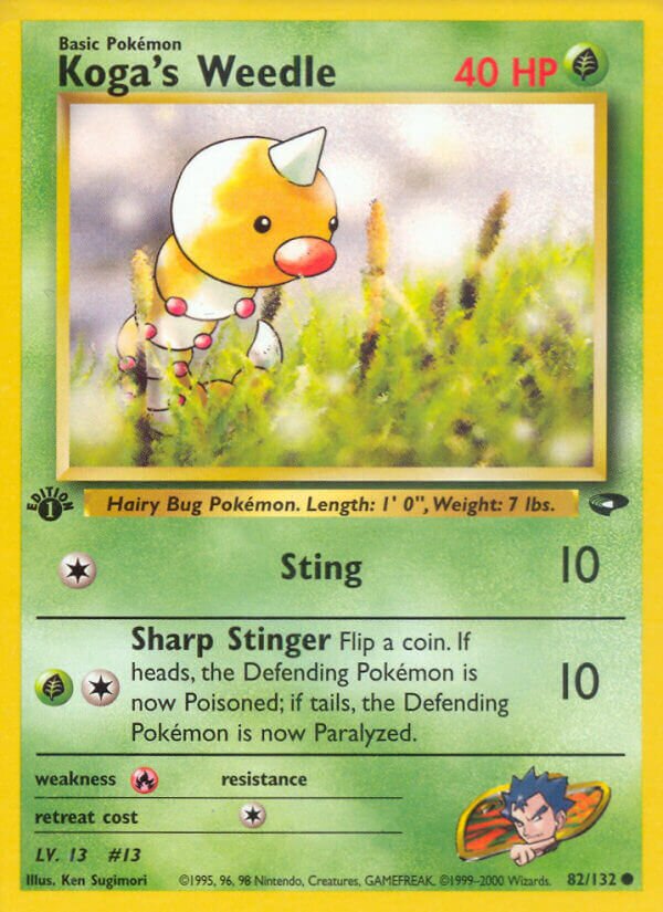 Koga's Weedle 082/132 — Gym Challenge (English Pokémon TCG card)