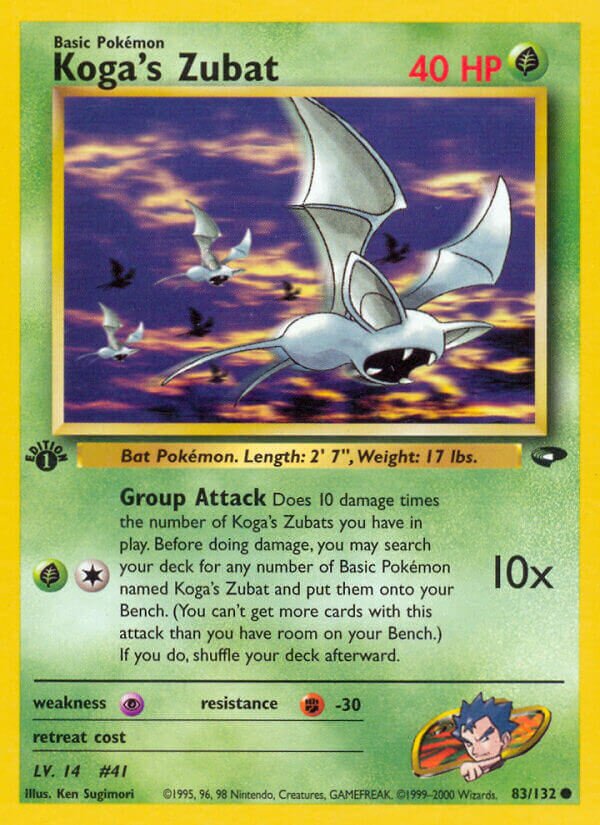 Koga's Zubat 083/132 — Gym Challenge (English Pokémon TCG card)