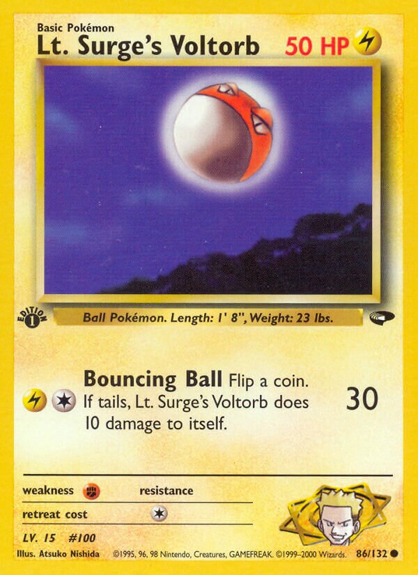 Lt. Surge's Voltorb 086/132 — Gym Challenge (English Pokémon TCG card)