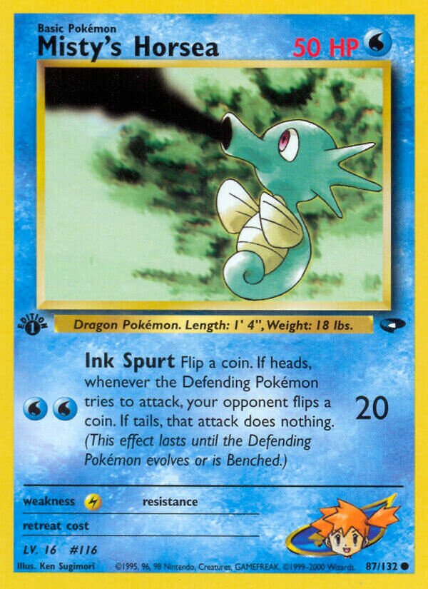 Misty's Horsea 087/132 — Gym Challenge (English Pokémon TCG card)