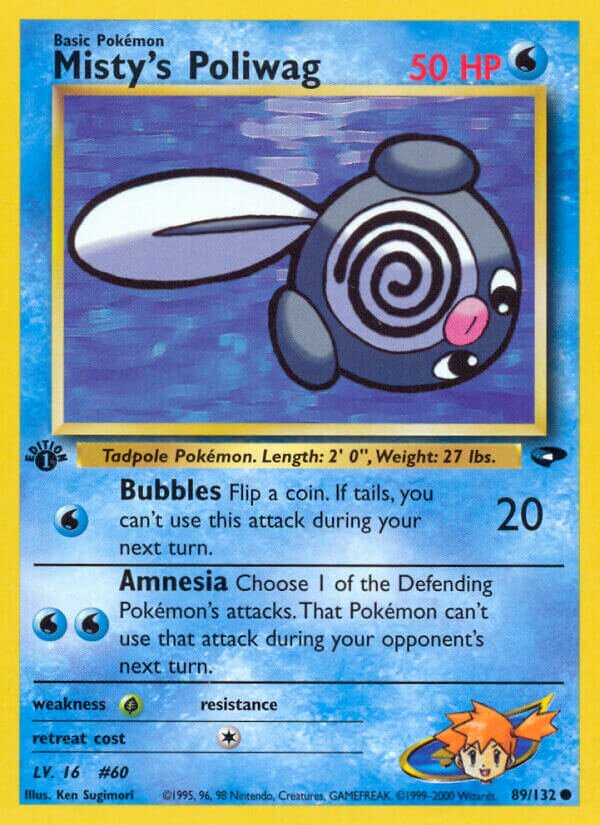 Misty's Poliwag 089/132 — Gym Challenge (English Pokémon TCG card)