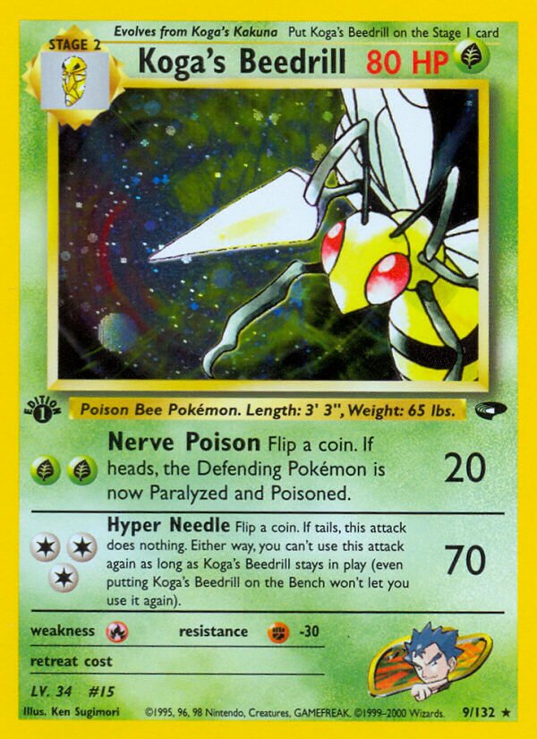 Koga's Beedrill 009/132 — Gym Challenge (English Pokémon TCG card)