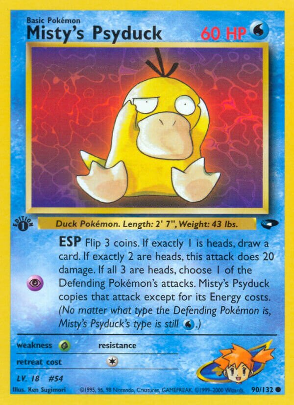 Misty's Psyduck 090/132 — Gym Challenge (English Pokémon TCG card)