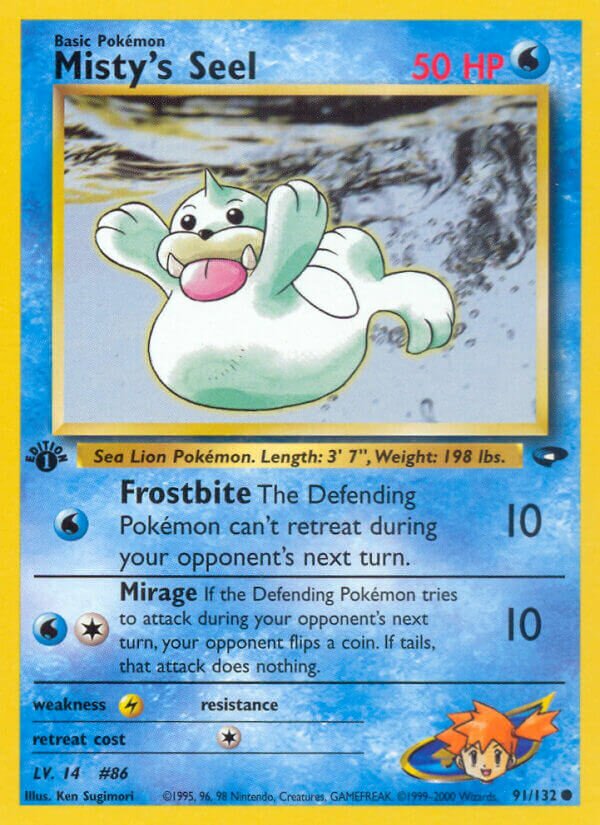 Misty's Seel 091/132 — Gym Challenge (English Pokémon TCG card)