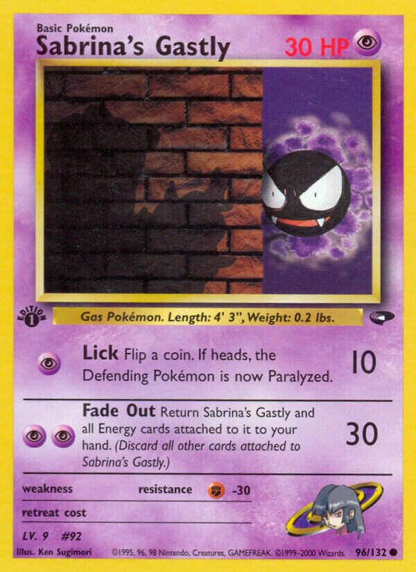 Sabrina's Gastly 096/132 — Gym Challenge (English Pokémon TCG card)
