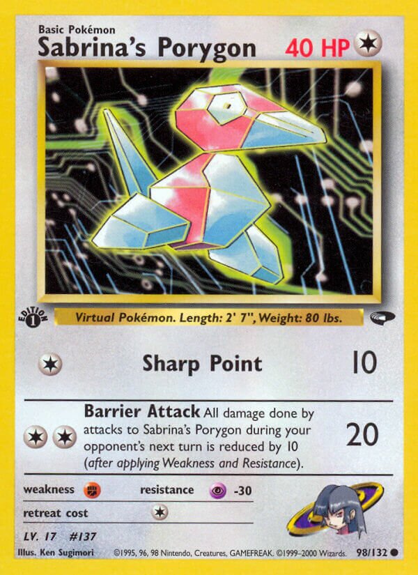 Sabrina's Porygon 098/132 — Gym Challenge (English Pokémon TCG card)