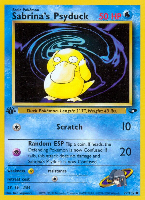 Sabrina's Psyduck 099/132 — Gym Challenge (English Pokémon TCG card)