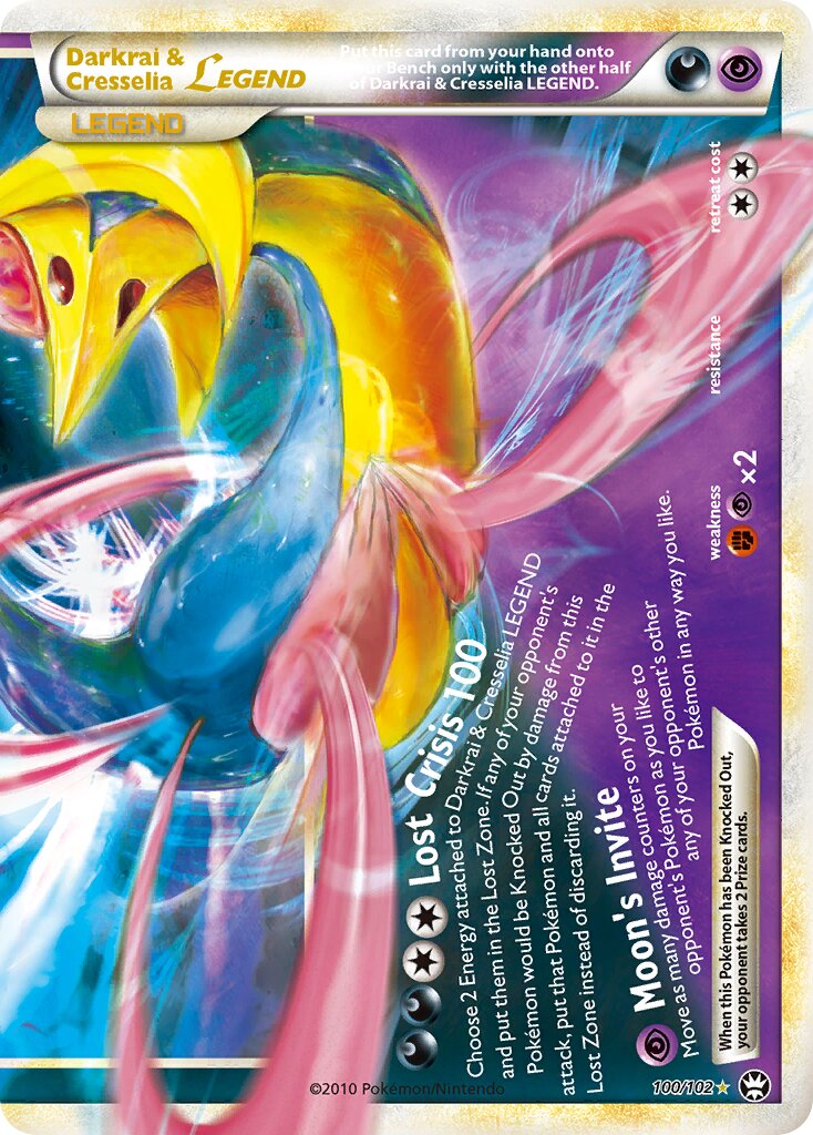 Darkrai & Cresselia LEGEND 100/103 — Triumphant (English Pokémon TCG card)