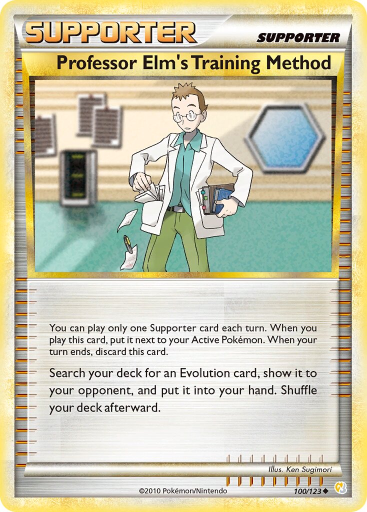 Professor Elm's Training Method 100 — HeartGold & SoulSilver (English Pokémon TCG card)