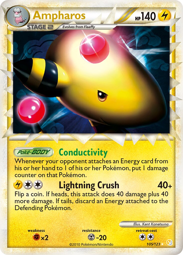 Ampharos 105 — HeartGold & SoulSilver (English Pokémon TCG card)