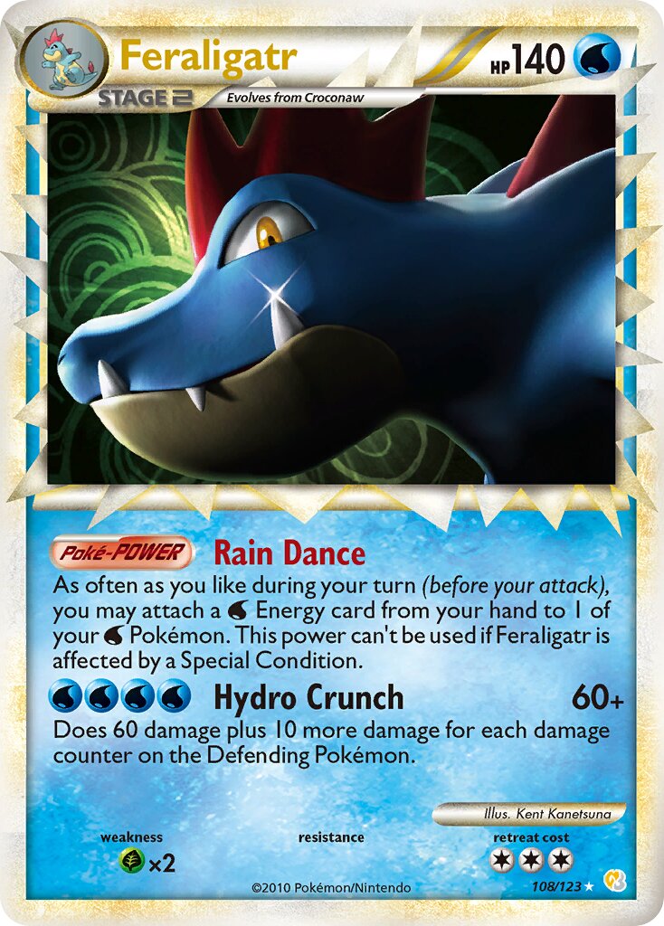 Feraligatr 108 — HeartGold & SoulSilver (English Pokémon TCG card)
