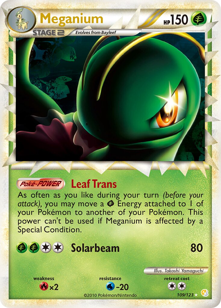 Meganium 109 — HeartGold & SoulSilver (English Pokémon TCG card)