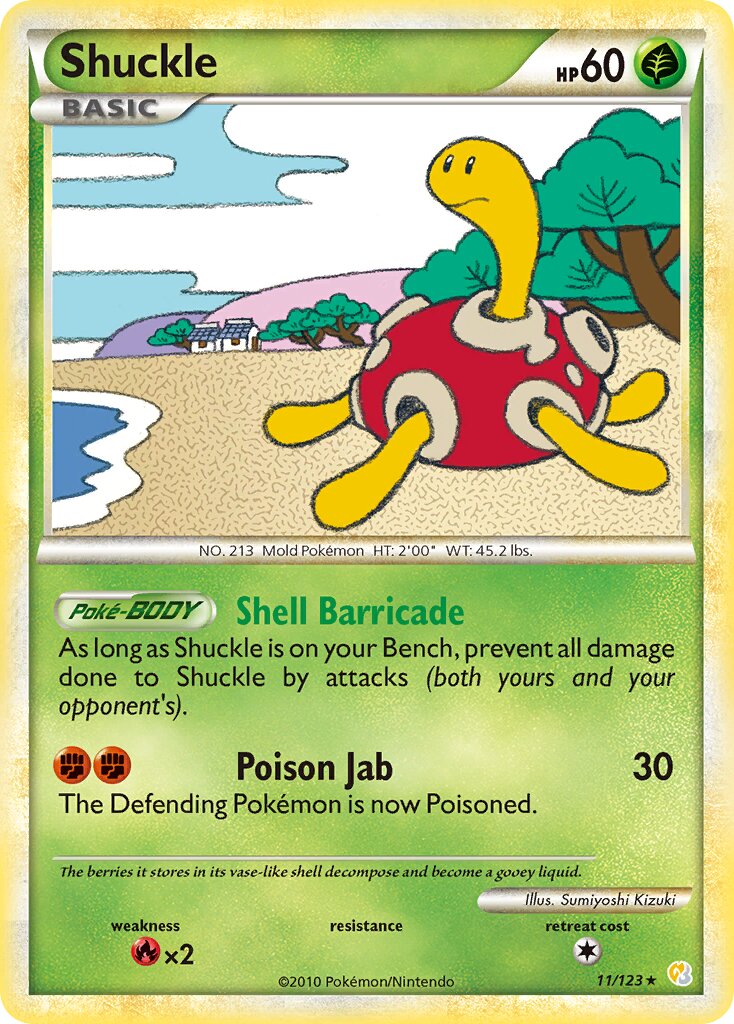 Shuckle 011 — HeartGold & SoulSilver (English Pokémon TCG card)