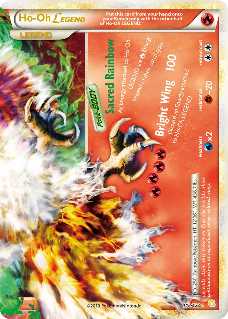 Ho-Oh LEGEND 112 — HeartGold & SoulSilver (English Pokémon TCG card)