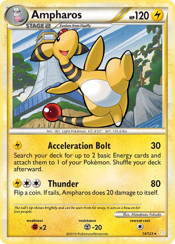 Ampharos 014 — HeartGold & SoulSilver (English Pokémon TCG card)