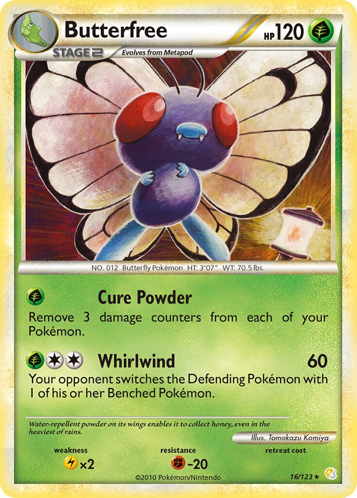 Butterfree 016 — HeartGold & SoulSilver (English Pokémon TCG card)