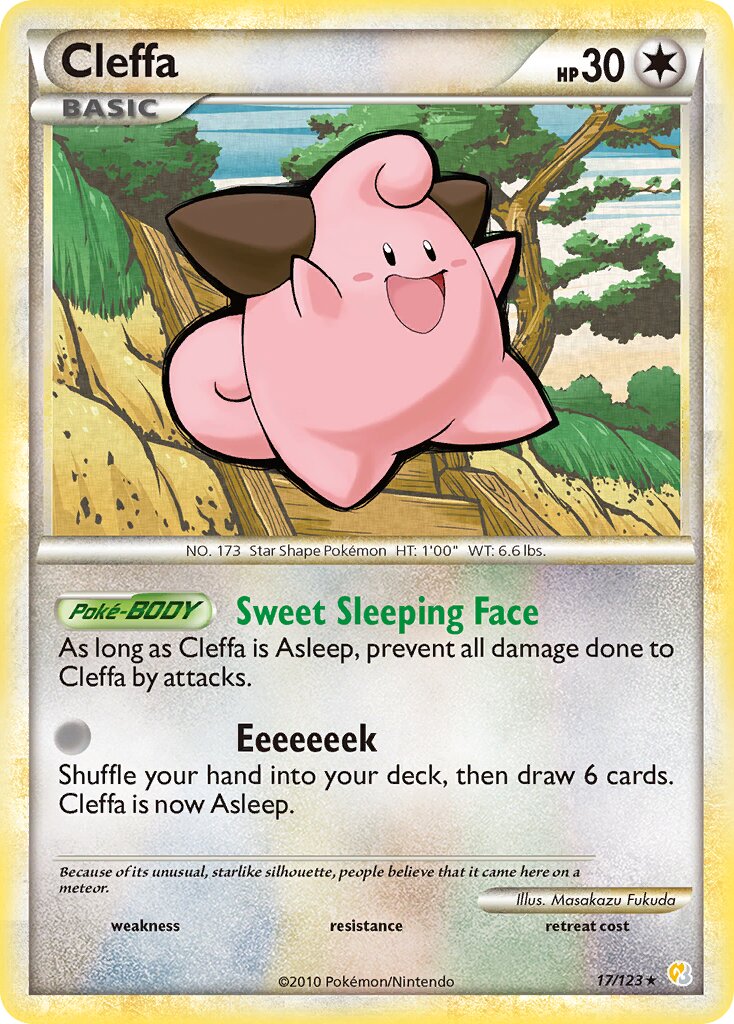 Cleffa 017 — HeartGold & SoulSilver (English Pokémon TCG card)